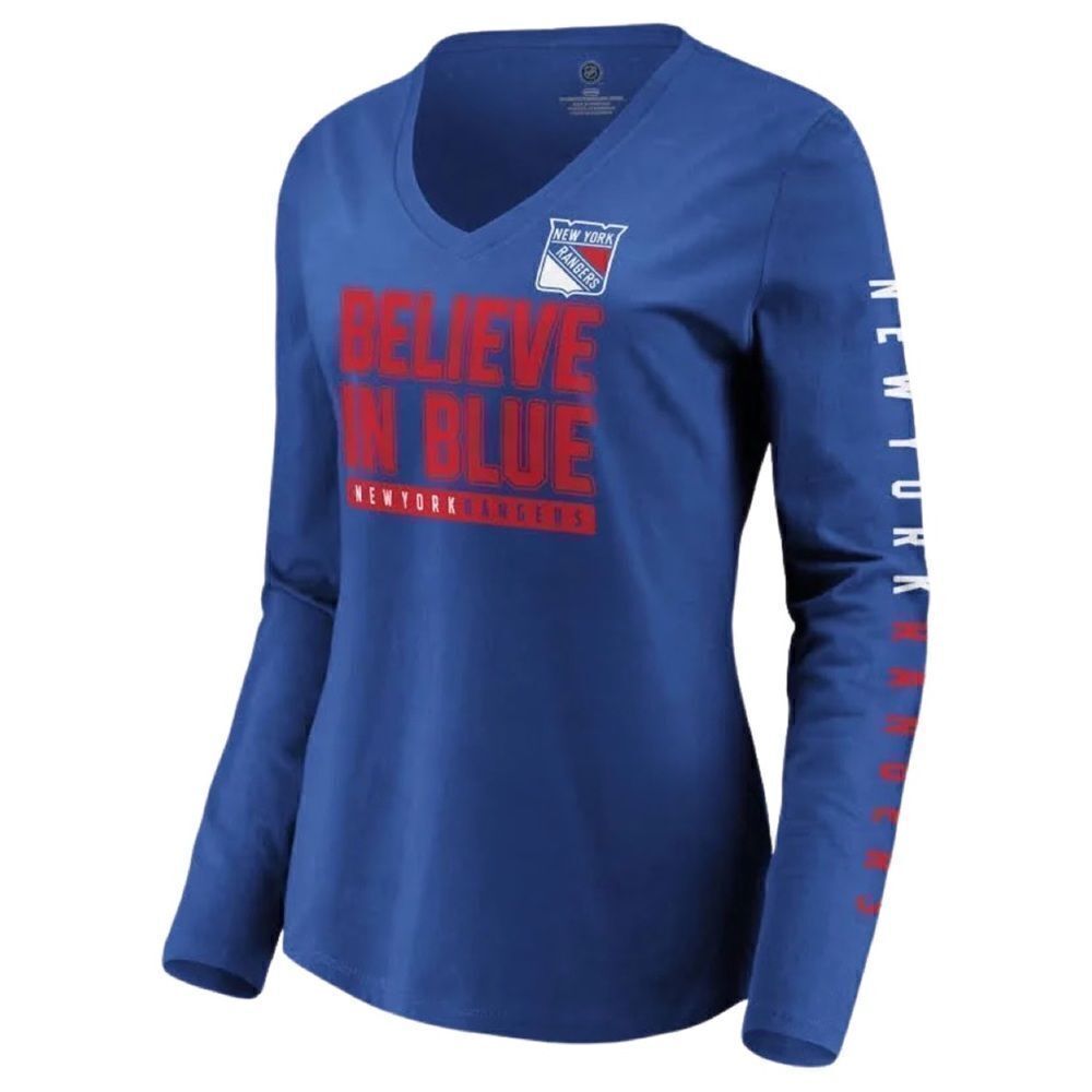 Fanatics NewYork Rangers “Believe In Blue” T-Shirt NHL Women's XL • NWT